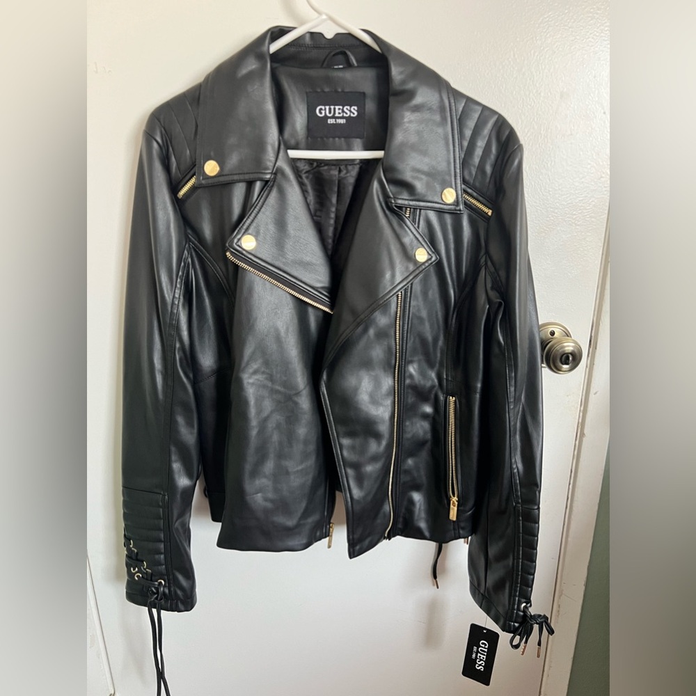 Guess woman’s faux leather jacket xl